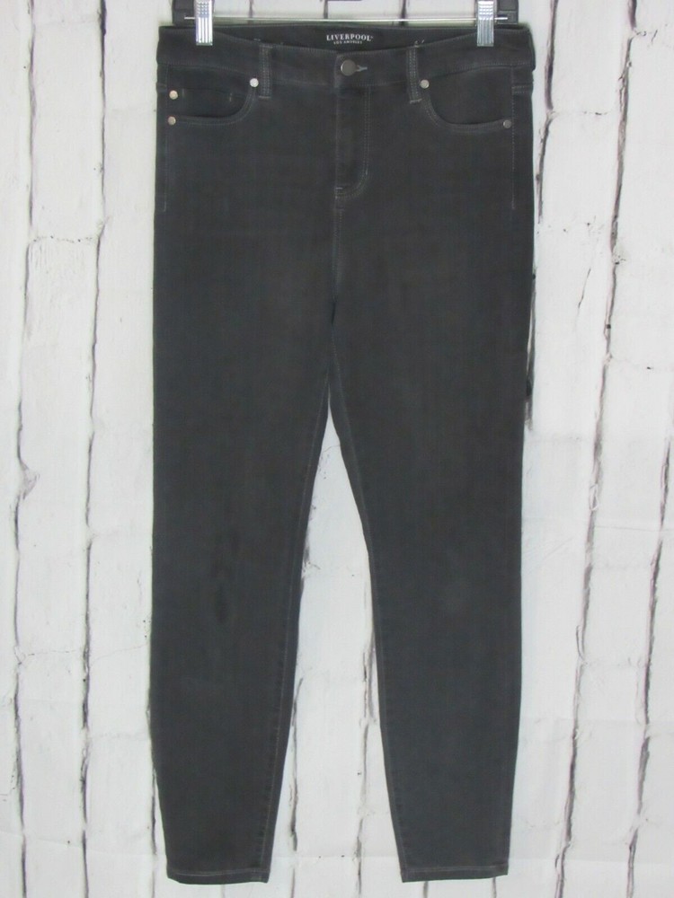 Liverpool Women Jeans Size 6/28 Black The High Rise Ankle Stretch New Denim